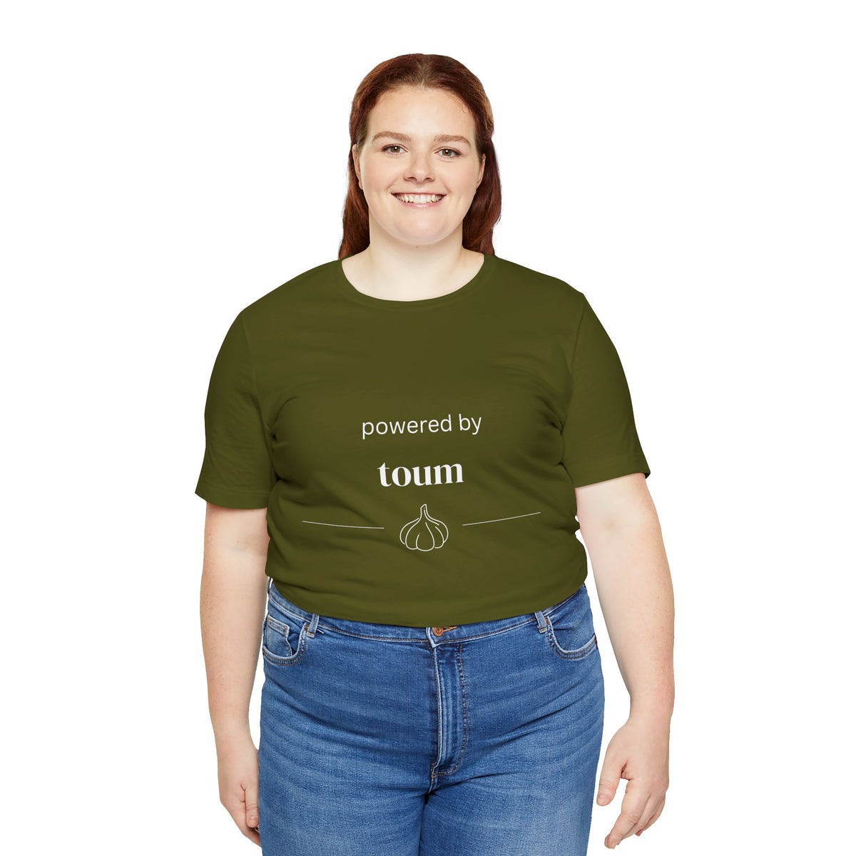 Powered by Toum – Funny Lebanese Garlic T-Shirt  | Lebanese Unisex Tee