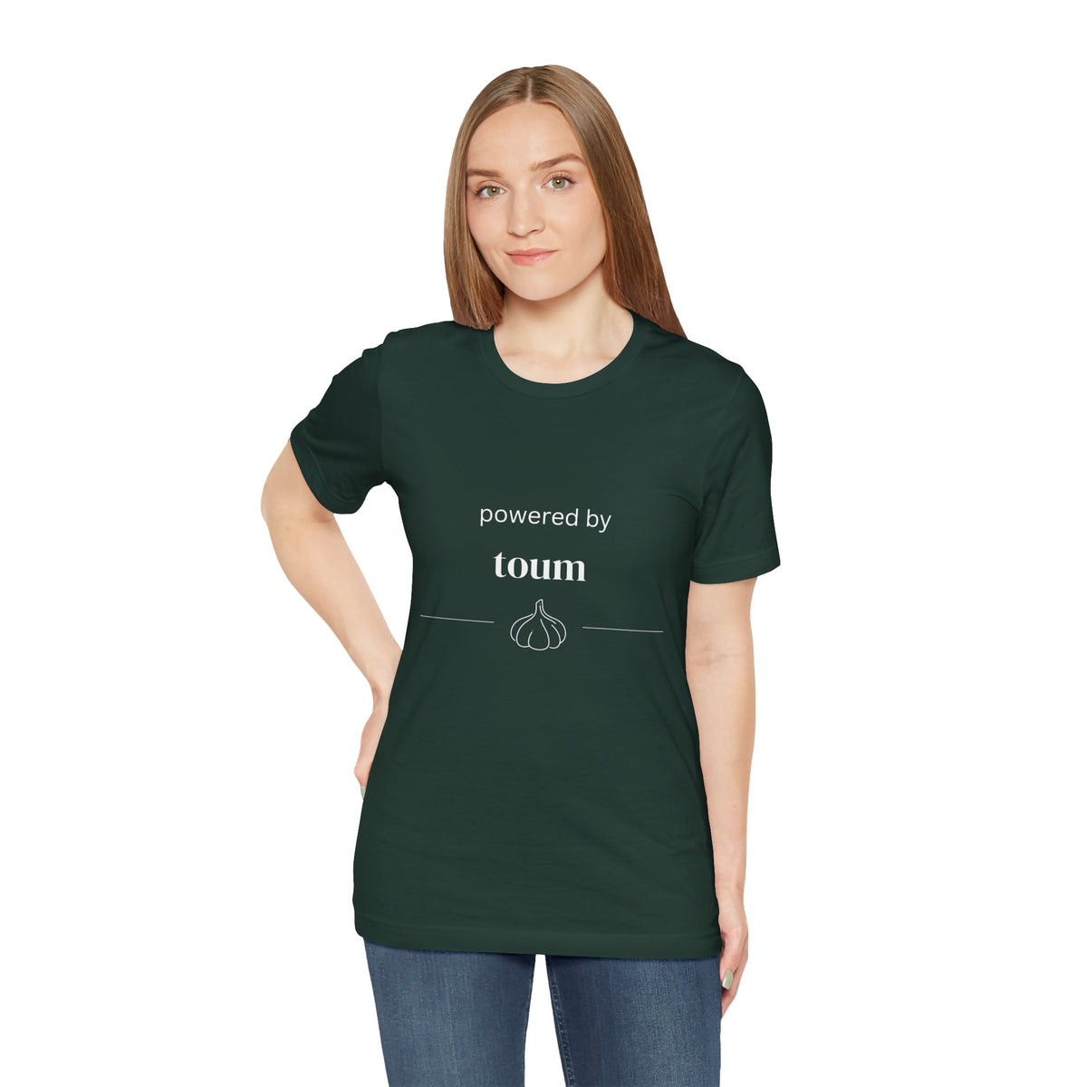 Powered by Toum – Funny Lebanese Garlic T-Shirt  | Lebanese Unisex Tee