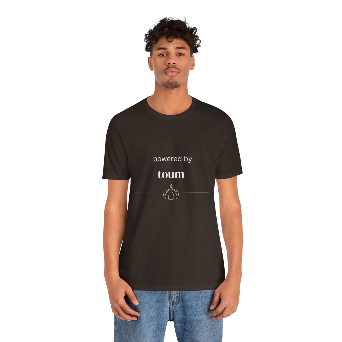 Powered by Toum – Funny Lebanese Garlic T-Shirt  | Lebanese Unisex Tee