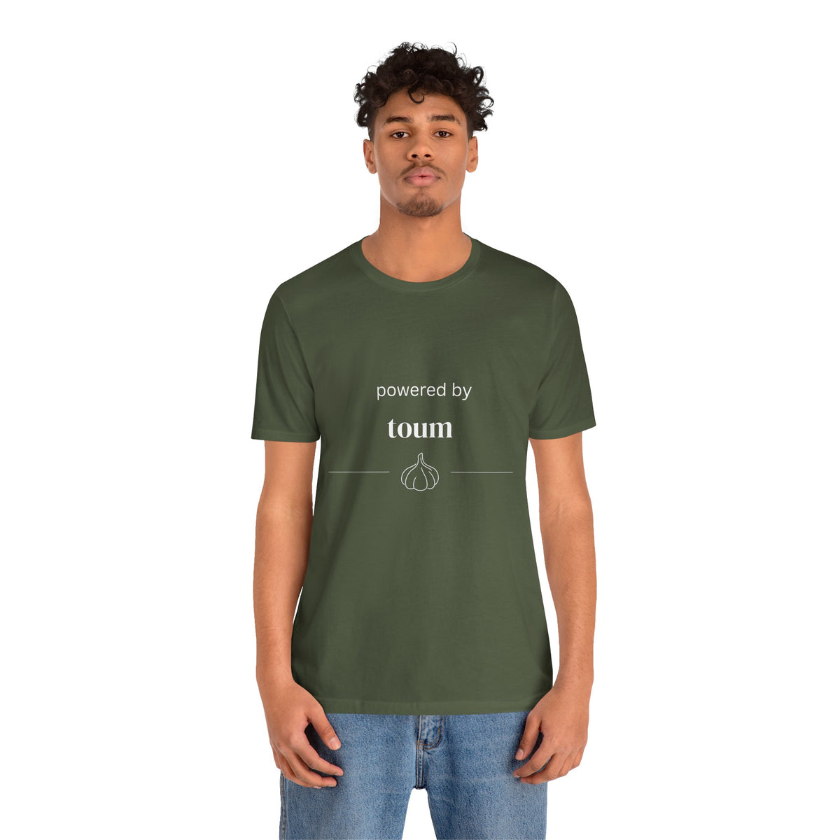 Powered by Toum – Funny Lebanese Garlic T-Shirt  | Lebanese Unisex Tee
