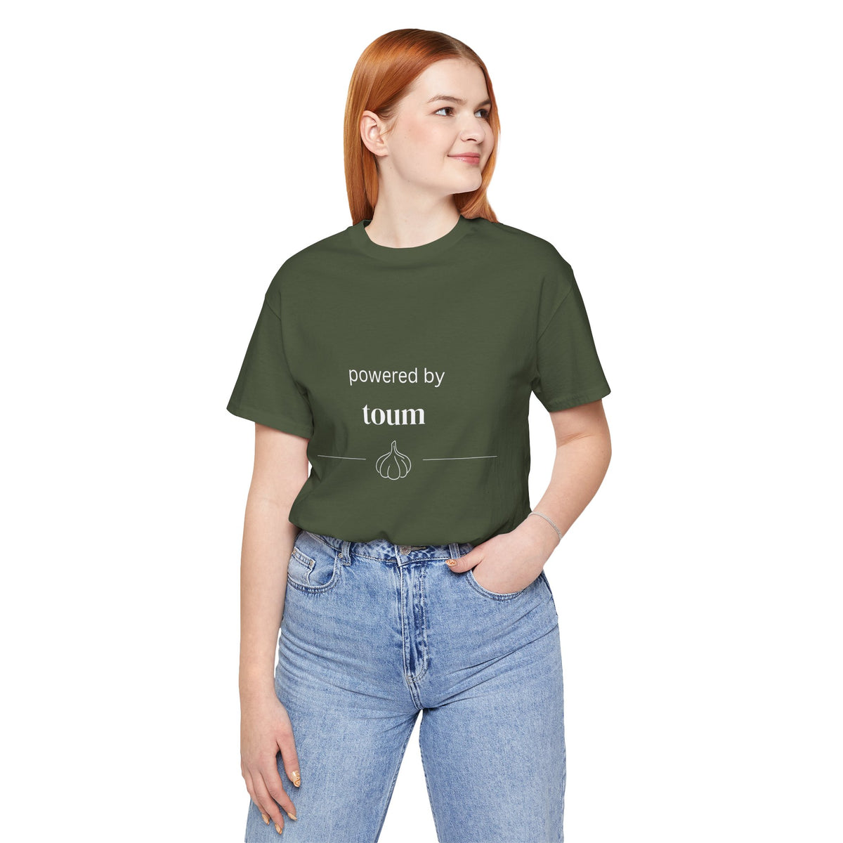 Powered by Toum – Funny Lebanese Garlic T-Shirt  | Lebanese Unisex Tee