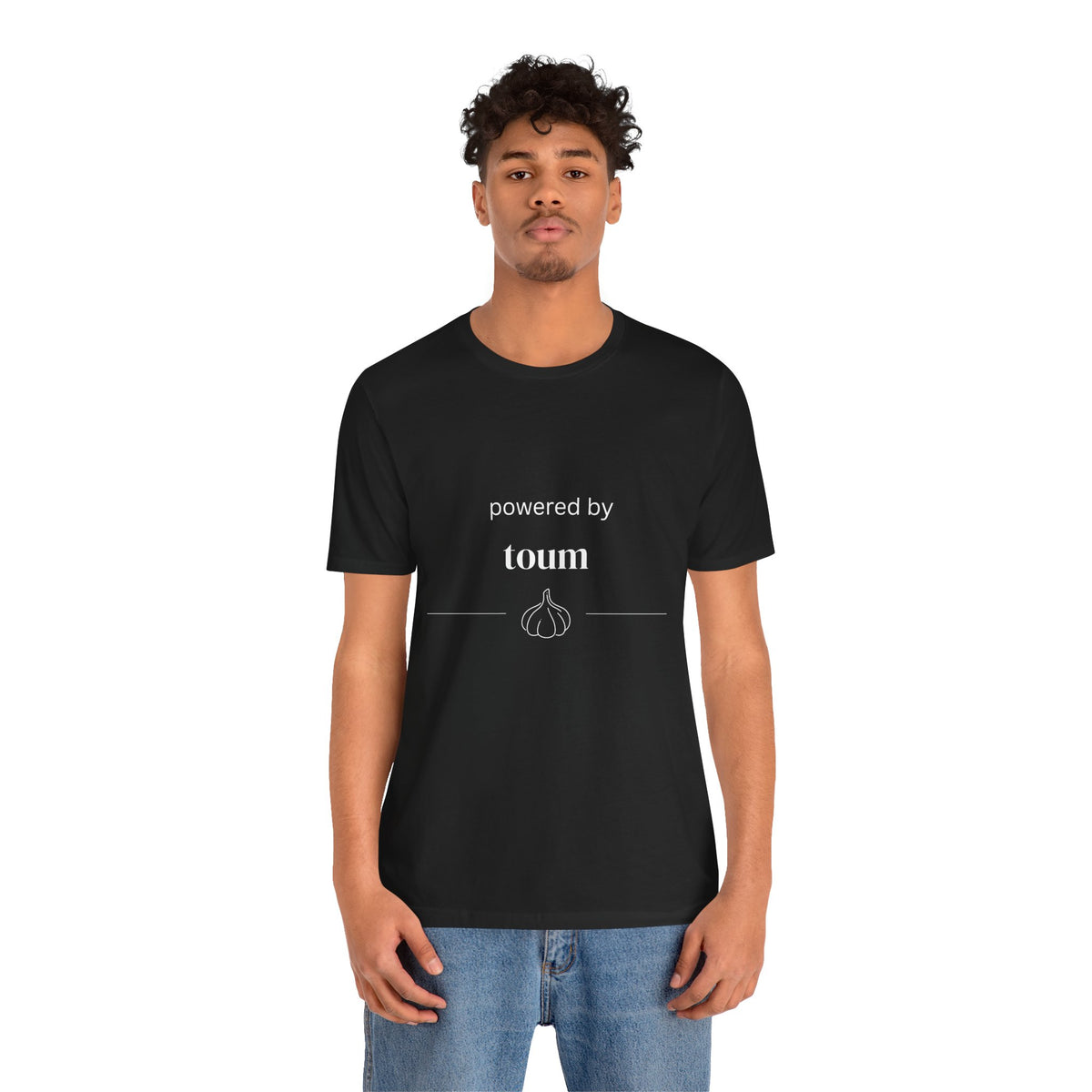 Powered by Toum – Funny Lebanese Garlic T-Shirt  | Lebanese Unisex Tee