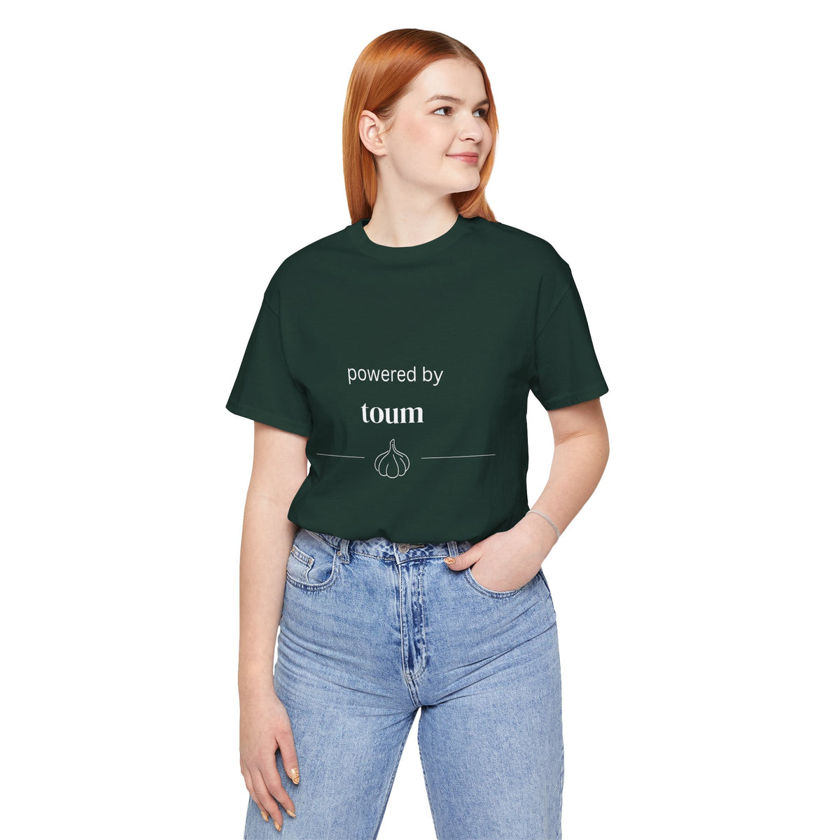 Powered by Toum – Funny Lebanese Garlic T-Shirt  | Lebanese Unisex Tee