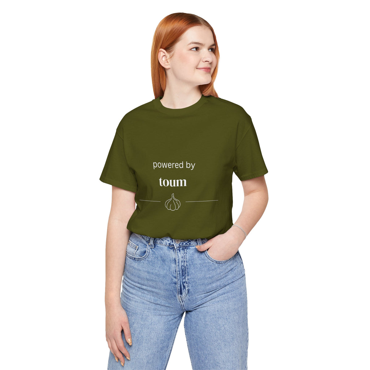 Powered by Toum – Funny Lebanese Garlic T-Shirt  | Lebanese Unisex Tee