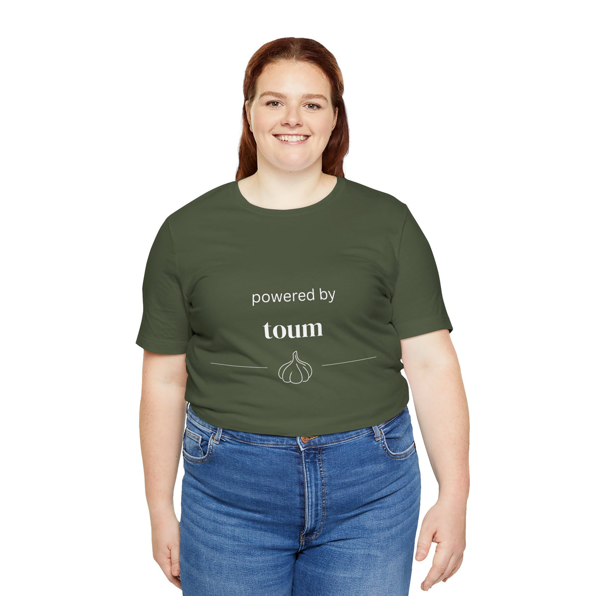 Powered by Toum – Funny Lebanese Garlic T-Shirt  | Lebanese Unisex Tee