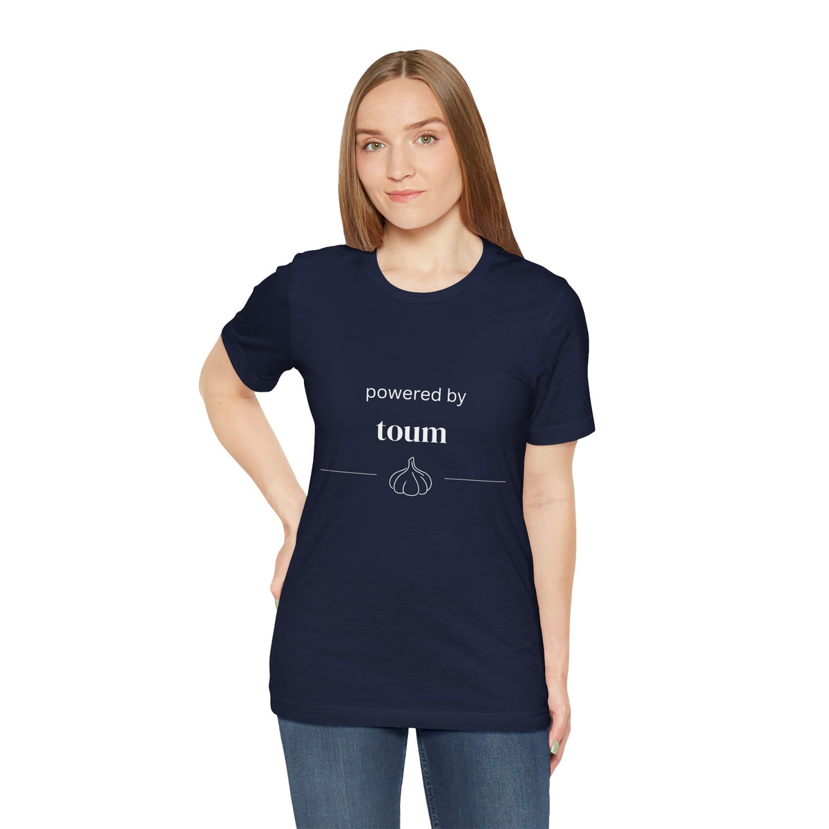 Powered by Toum – Funny Lebanese Garlic T-Shirt  | Lebanese Unisex Tee