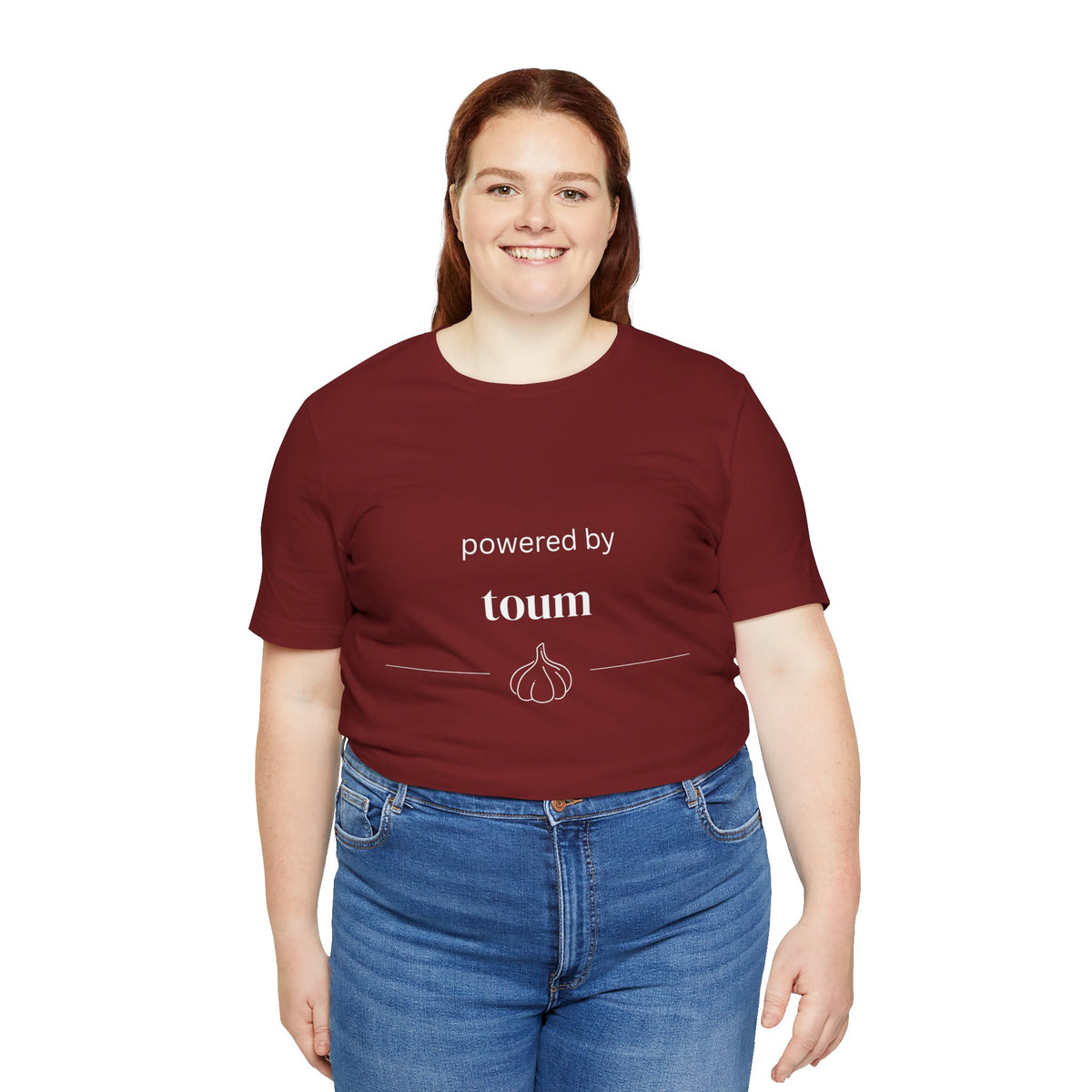 Powered by Toum – Funny Lebanese Garlic T-Shirt  | Lebanese Unisex Tee