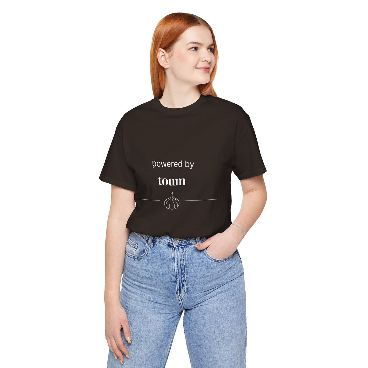 Powered by Toum – Funny Lebanese Garlic T-Shirt  | Lebanese Unisex Tee