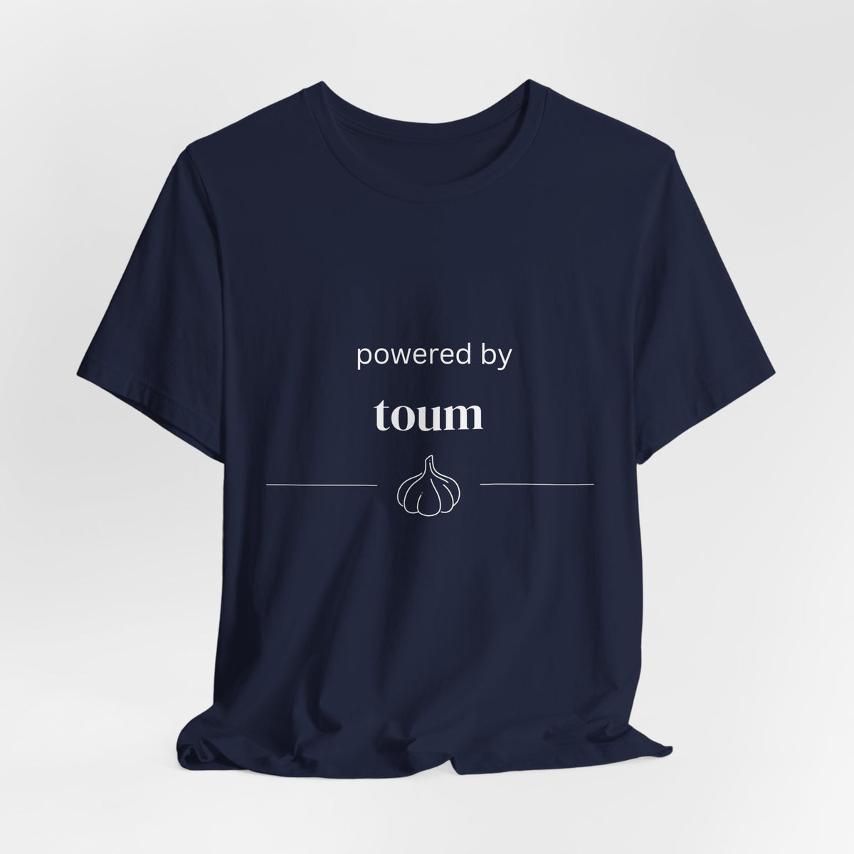 Powered by Toum – Funny Lebanese Garlic T-Shirt  | Lebanese Unisex Tee