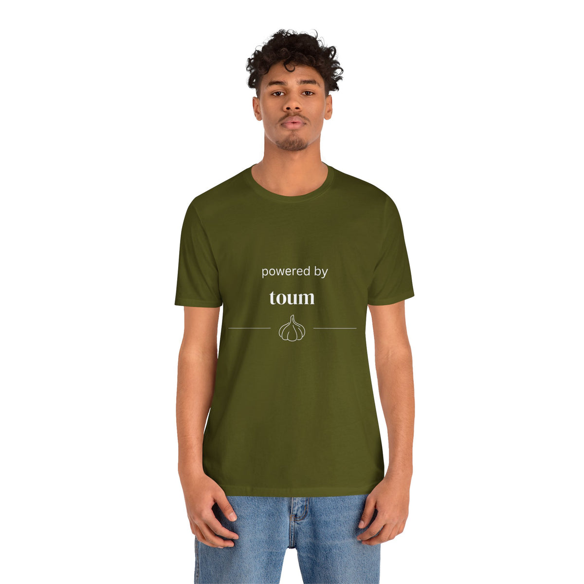 Powered by Toum – Funny Lebanese Garlic T-Shirt  | Lebanese Unisex Tee
