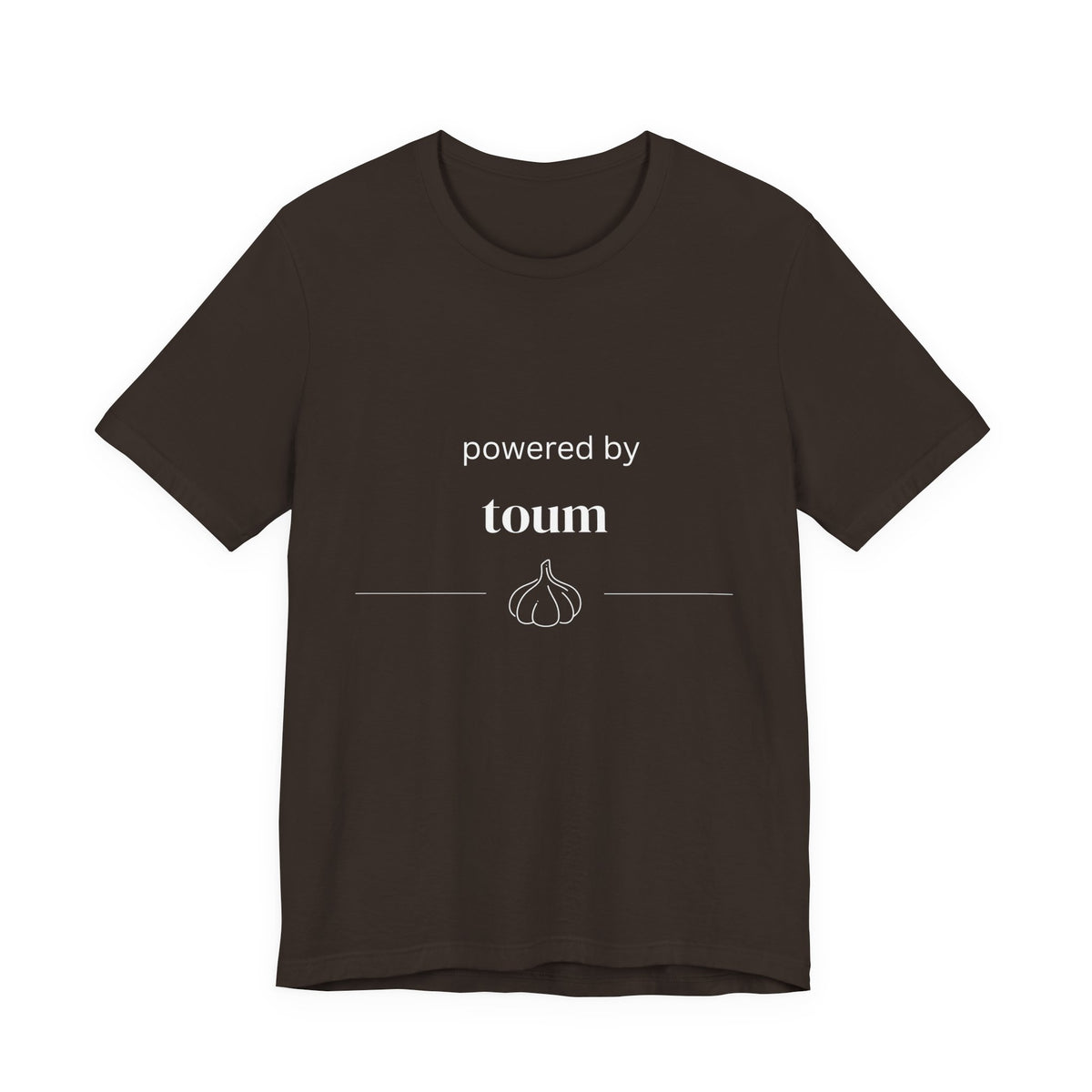 Powered by Toum – Funny Lebanese Garlic T-Shirt  | Lebanese Unisex Tee