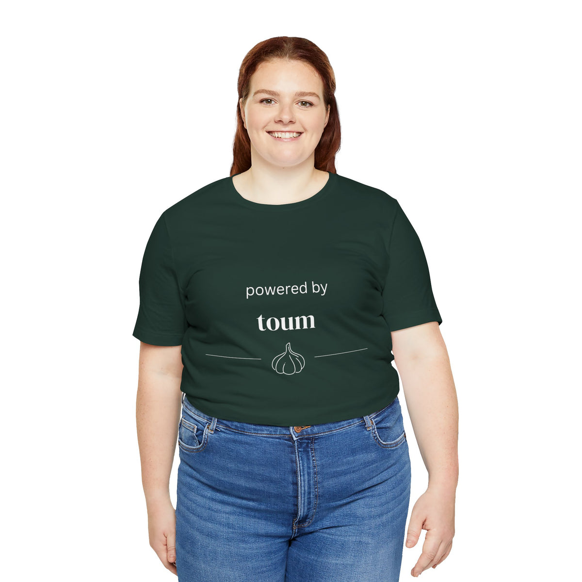Powered by Toum – Funny Lebanese Garlic T-Shirt  | Lebanese Unisex Tee