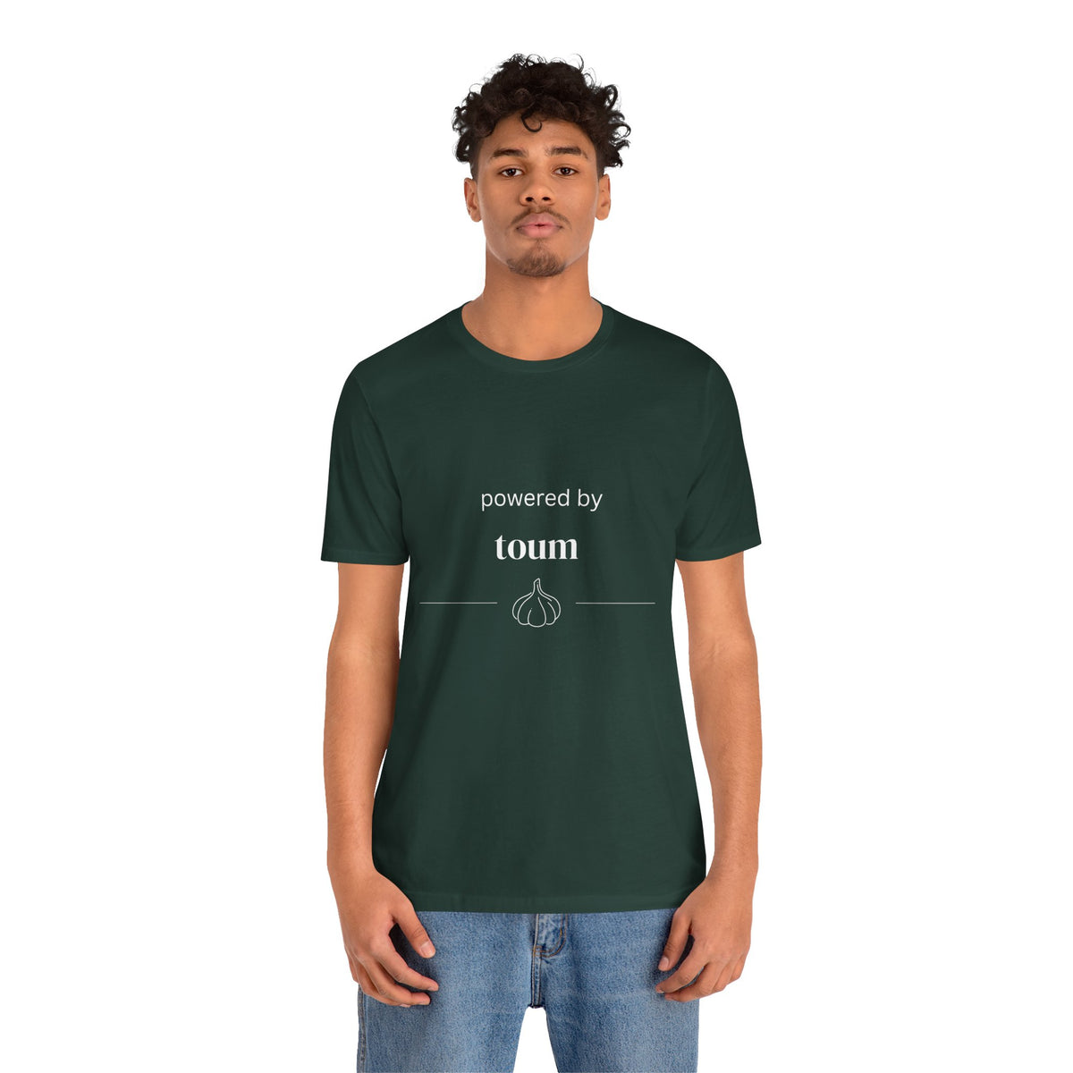 Powered by Toum – Funny Lebanese Garlic T-Shirt  | Lebanese Unisex Tee