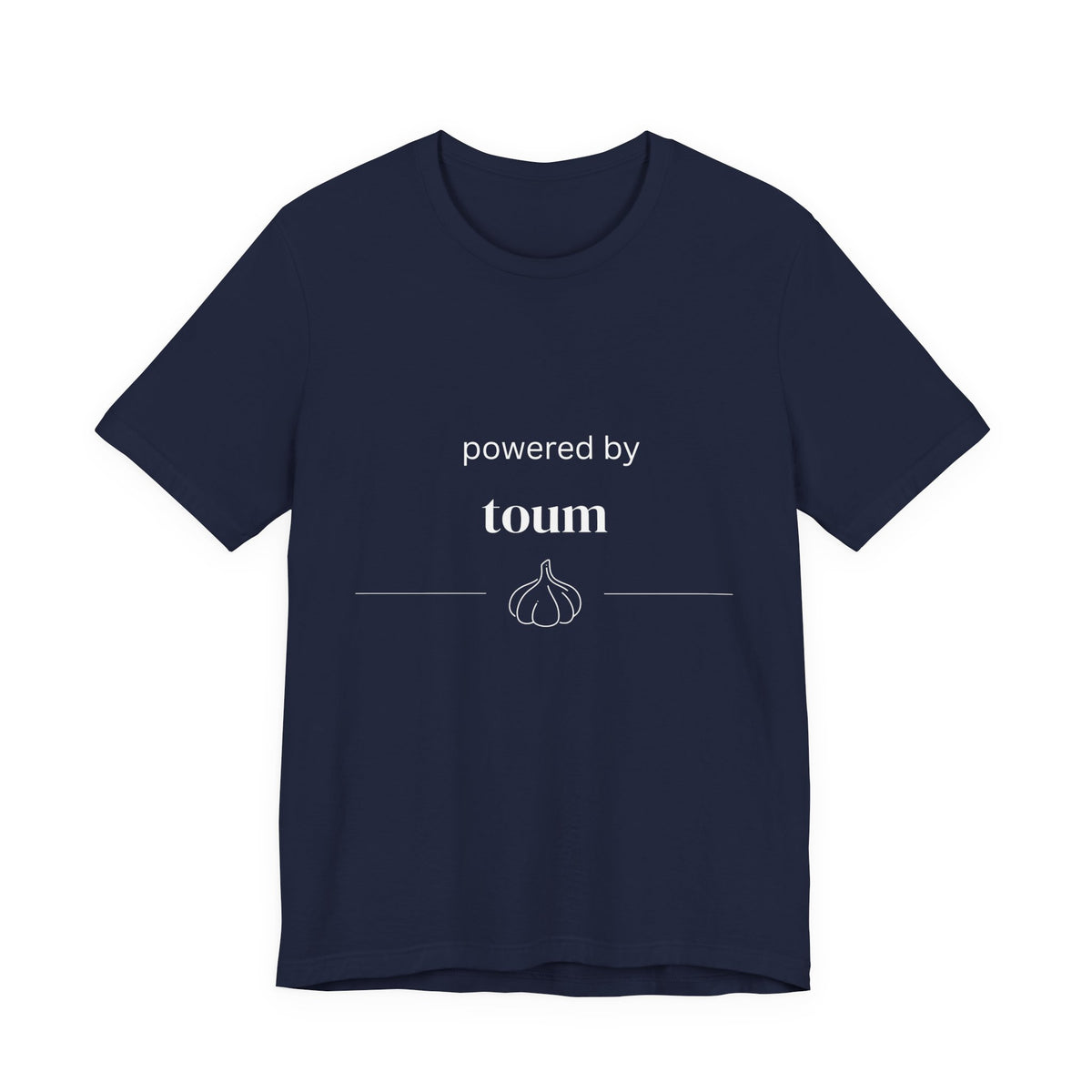Powered by Toum – Funny Lebanese Garlic T-Shirt  | Lebanese Unisex Tee