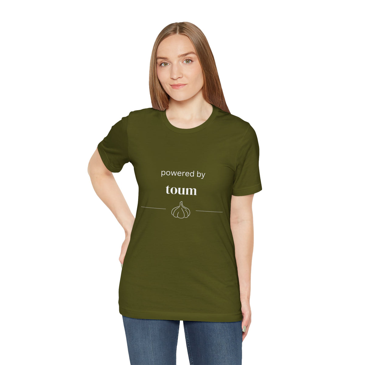 Powered by Toum – Funny Lebanese Garlic T-Shirt  | Lebanese Unisex Tee