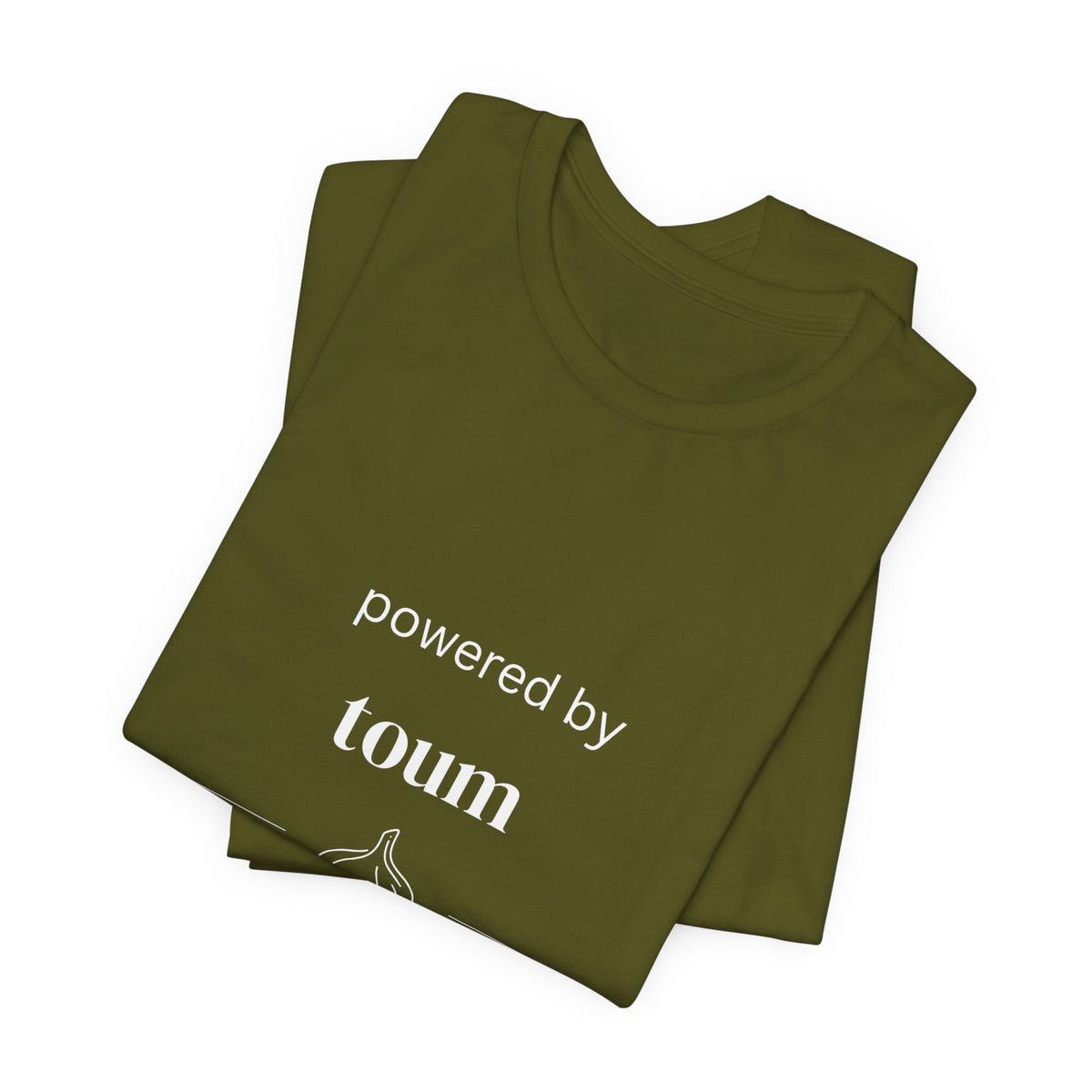 Powered by Toum – Funny Lebanese Garlic T-Shirt  | Lebanese Unisex Tee