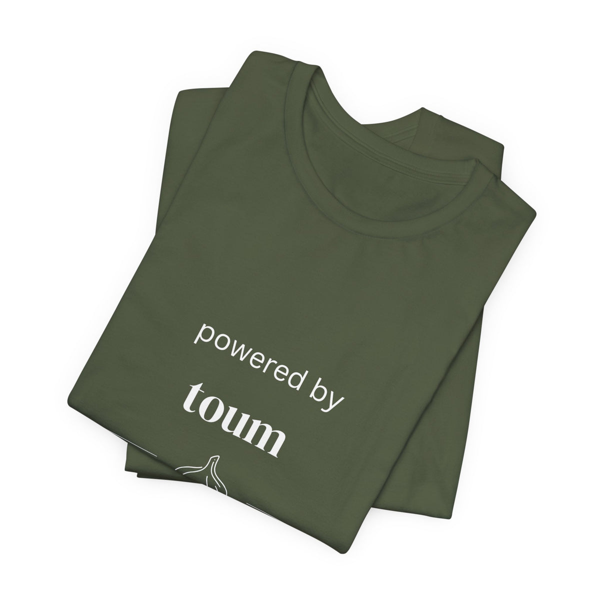 Powered by Toum – Funny Lebanese Garlic T-Shirt  | Lebanese Unisex Tee