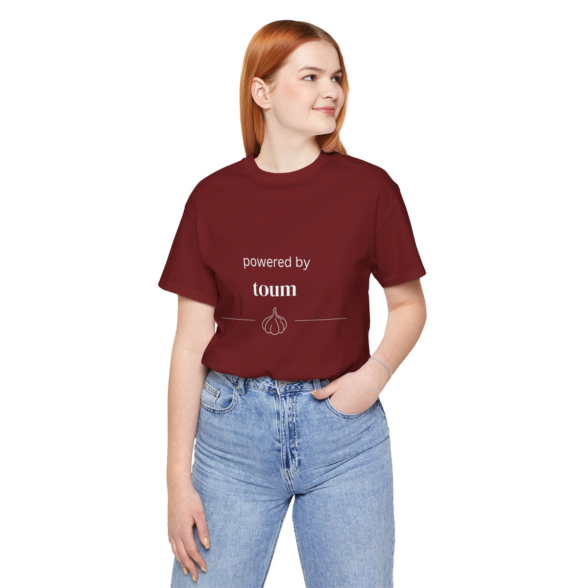 Powered by Toum – Funny Lebanese Garlic T-Shirt  | Lebanese Unisex Tee