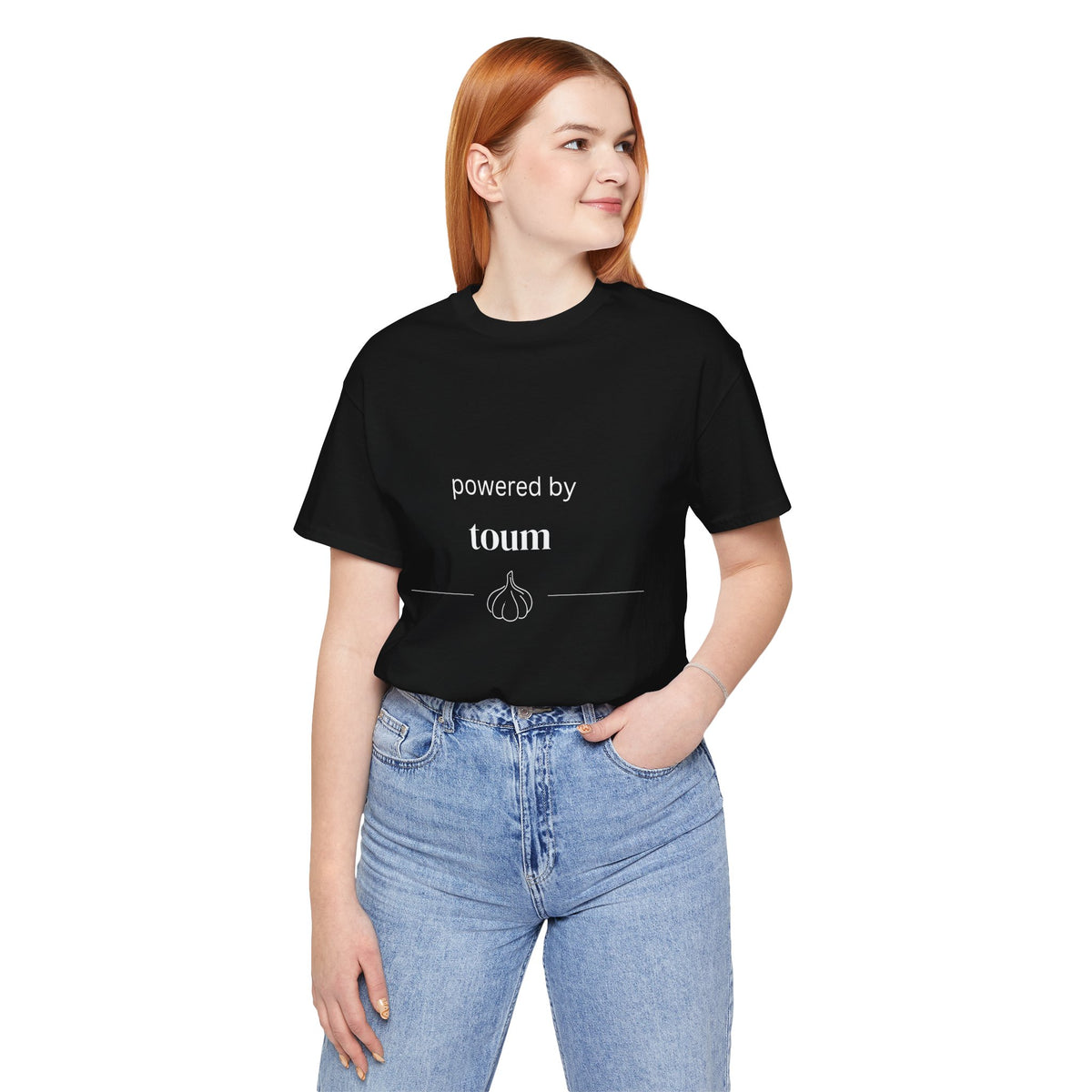 Powered by Toum – Funny Lebanese Garlic T-Shirt  | Lebanese Unisex Tee
