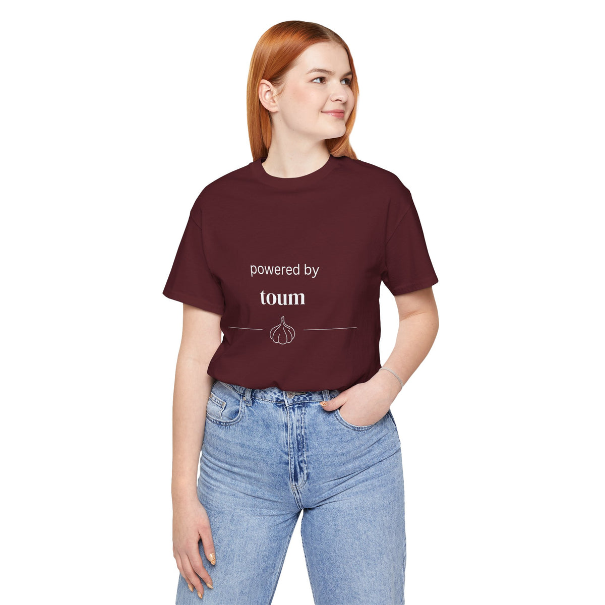 Powered by Toum – Funny Lebanese Garlic T-Shirt  | Lebanese Unisex Tee
